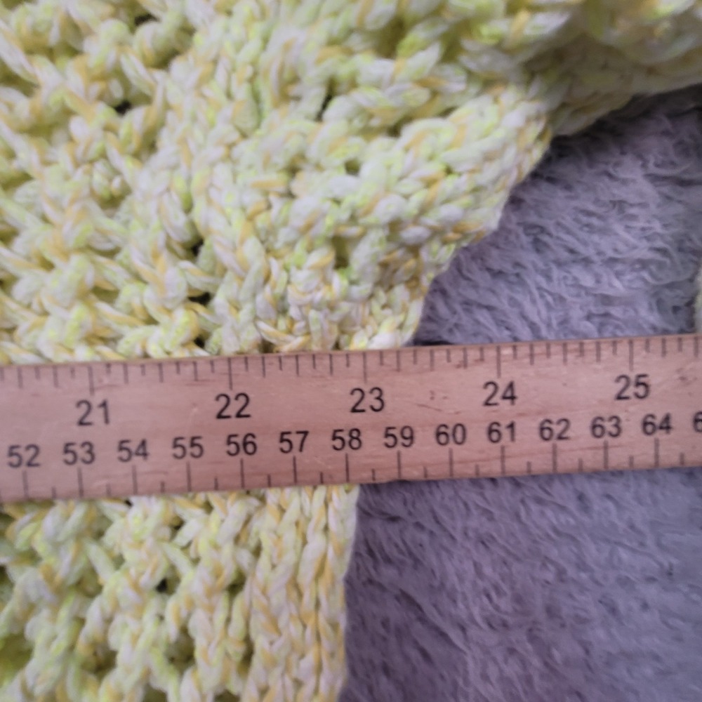 Anthropologie Serenity Cardigan Womens M/L Chartreuse Yellow Open Knit Spring - Picture 15 of 16